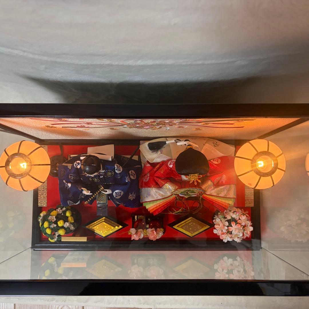 雛人形 親王飾り ケースあり ガラスケース ひな人形　曽根人形　人形の正栄