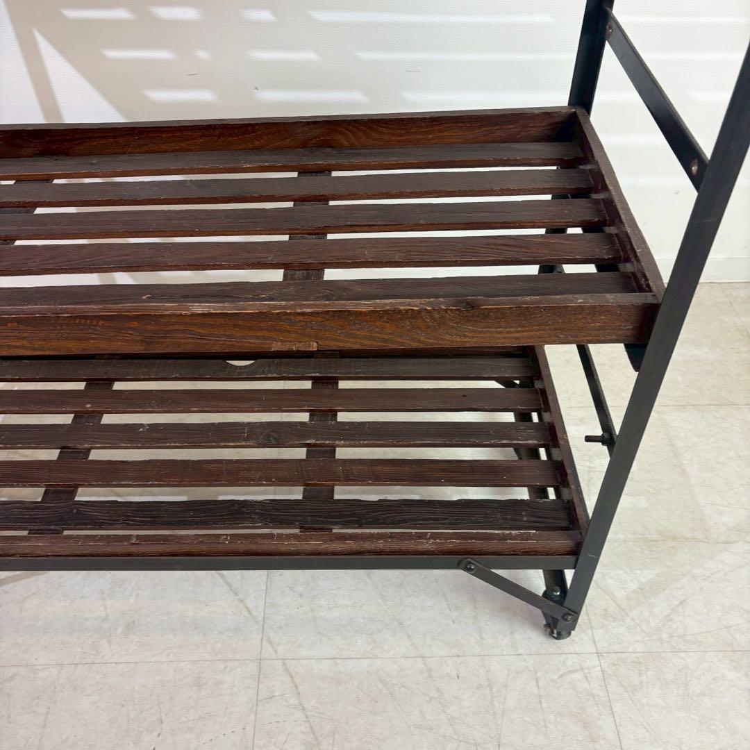 クラッシュゲート　キャスターワゴン　シェルフ　古材