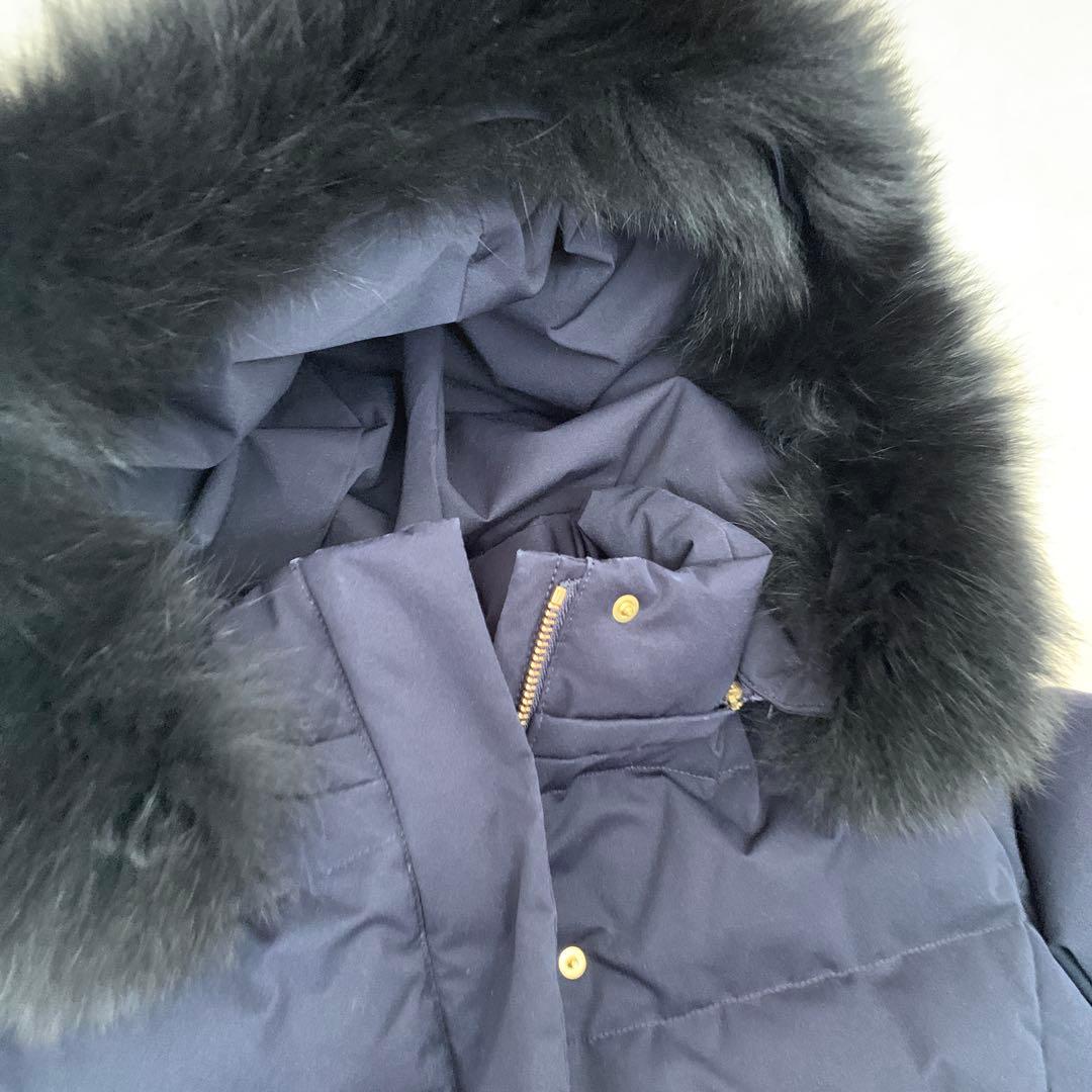 Demi-Luxe BEAMS FOXファーフードダウン ネイビー 40