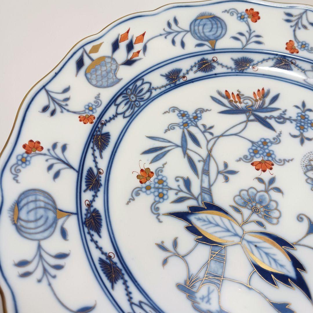 Y3169 マイセン 朱金オニオン カラーオニオン プレート 直径24.8㎝　D