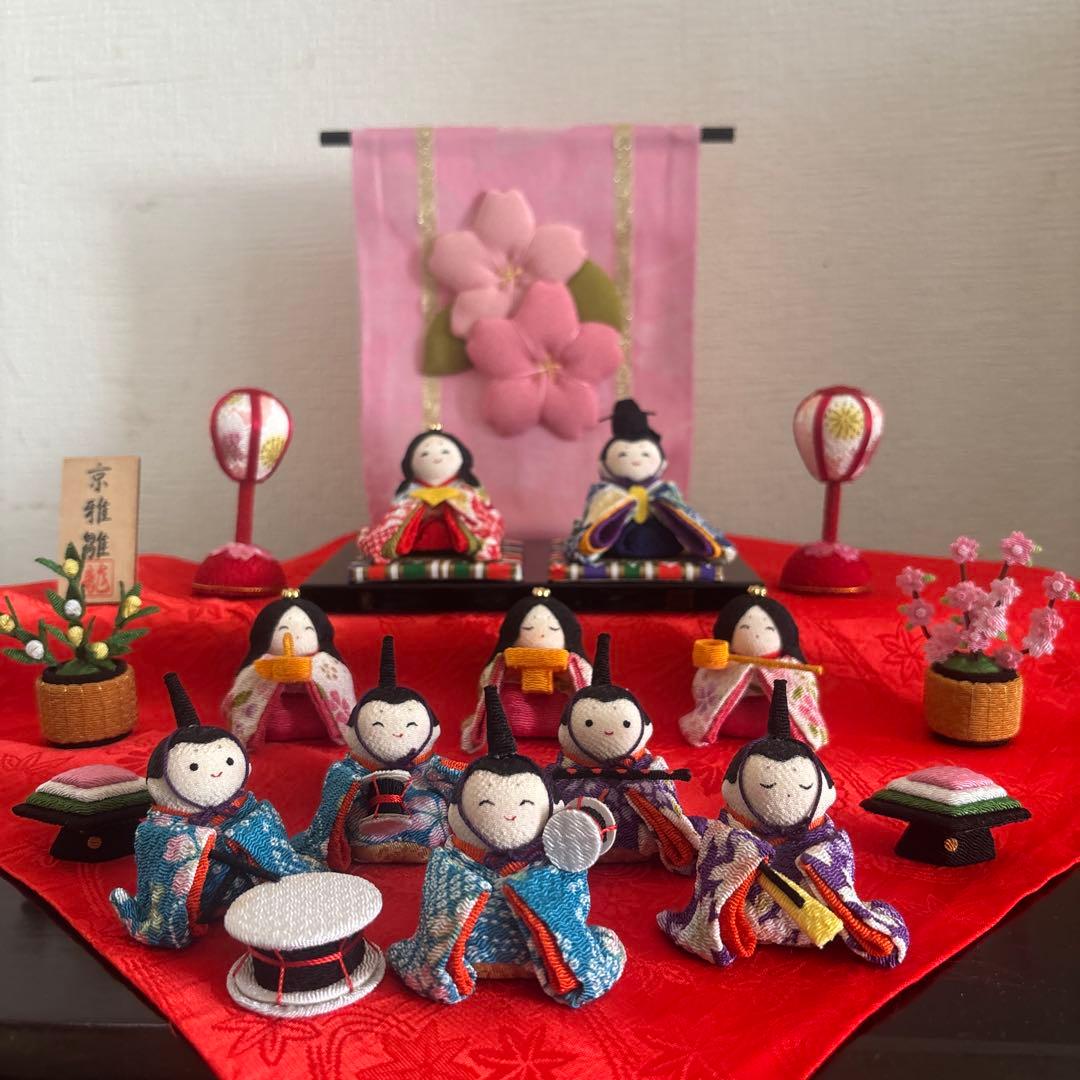 値下げ‼️ひな人形 １０人揃い 47幅　ちりめん　雛人形 京都製