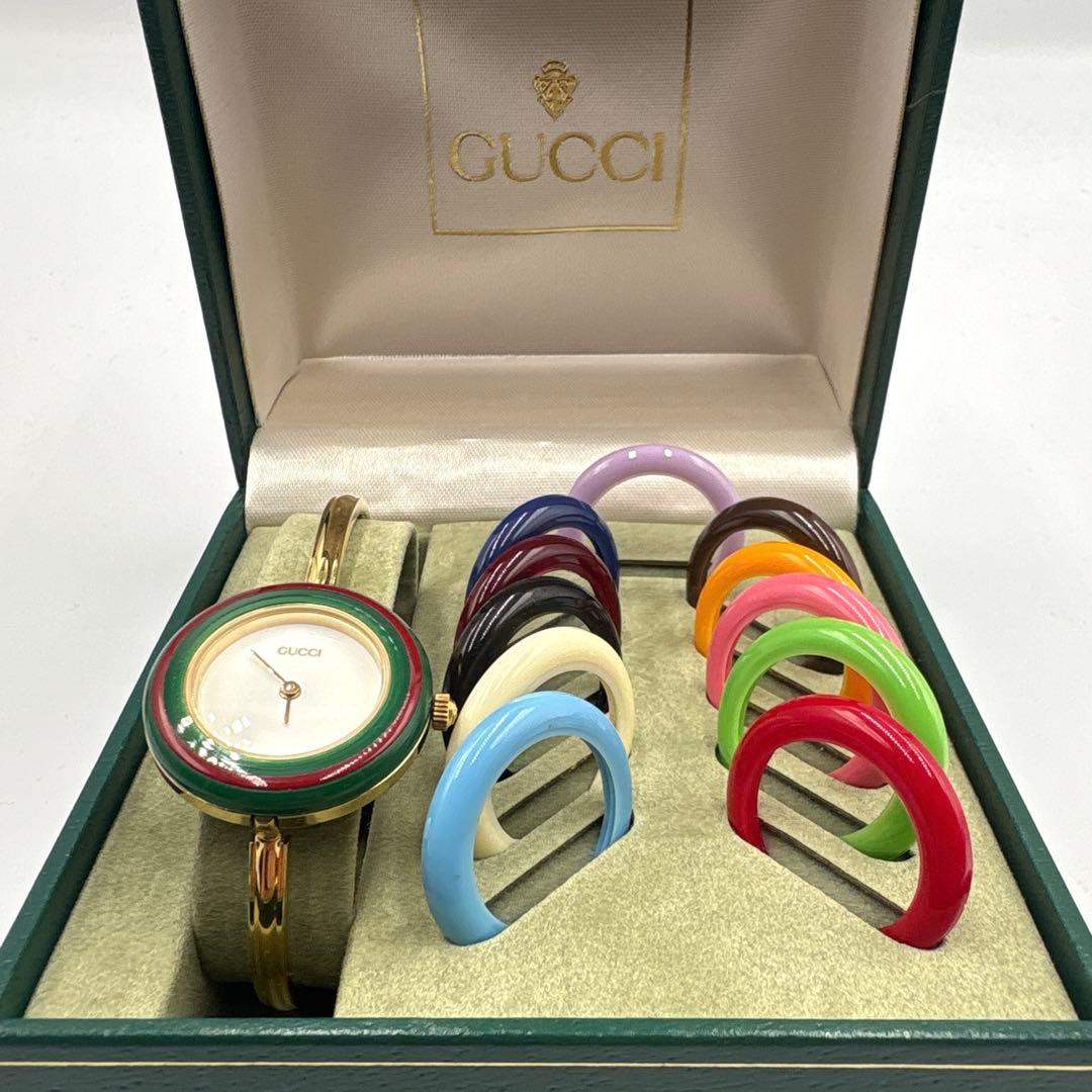 【新品電池】GUCCI チェンジベゼル 11/12.2 ベゼル完品　稼働美品