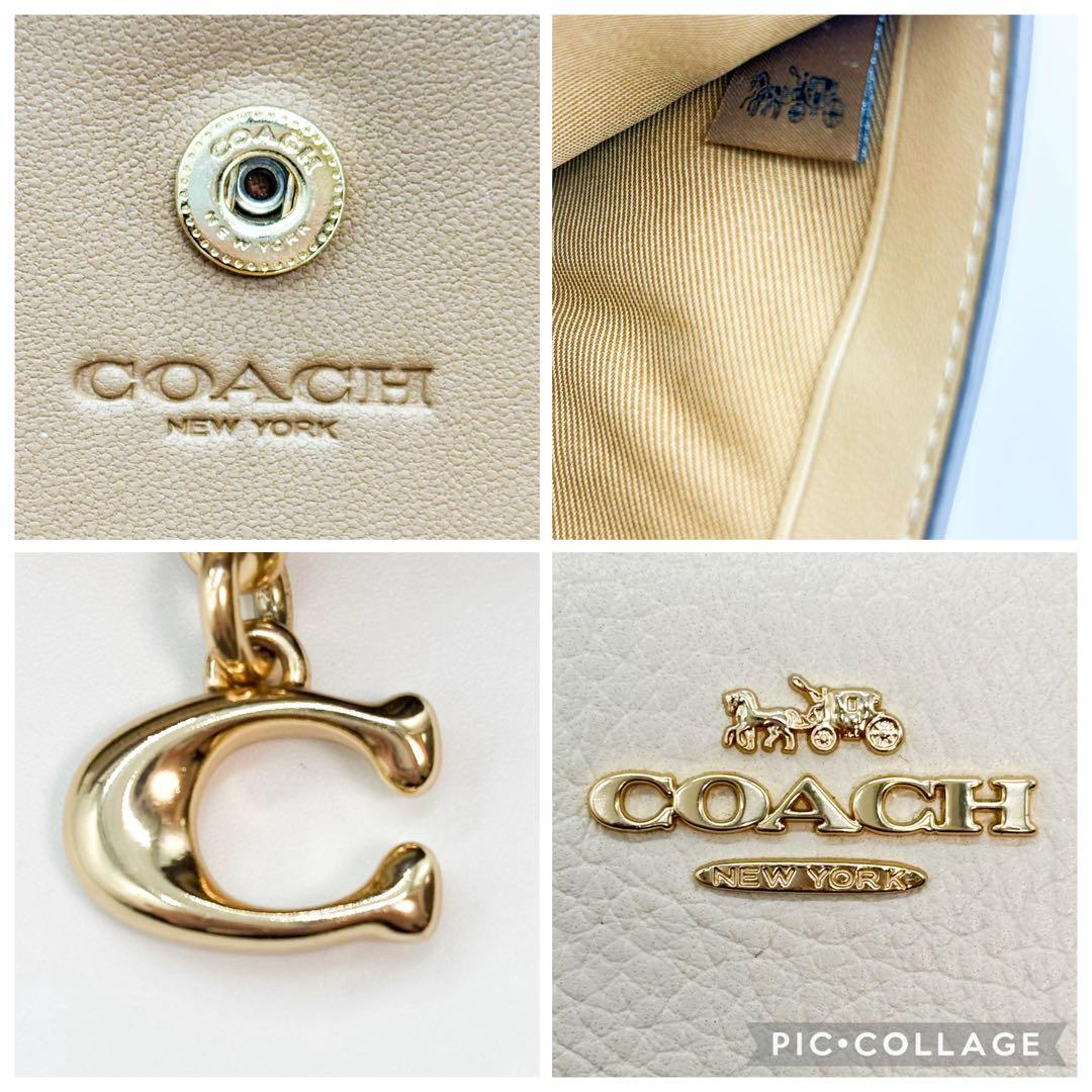 ♡美品♡ COACH コーチ 2つ折り財布 ホワイト系 レザー