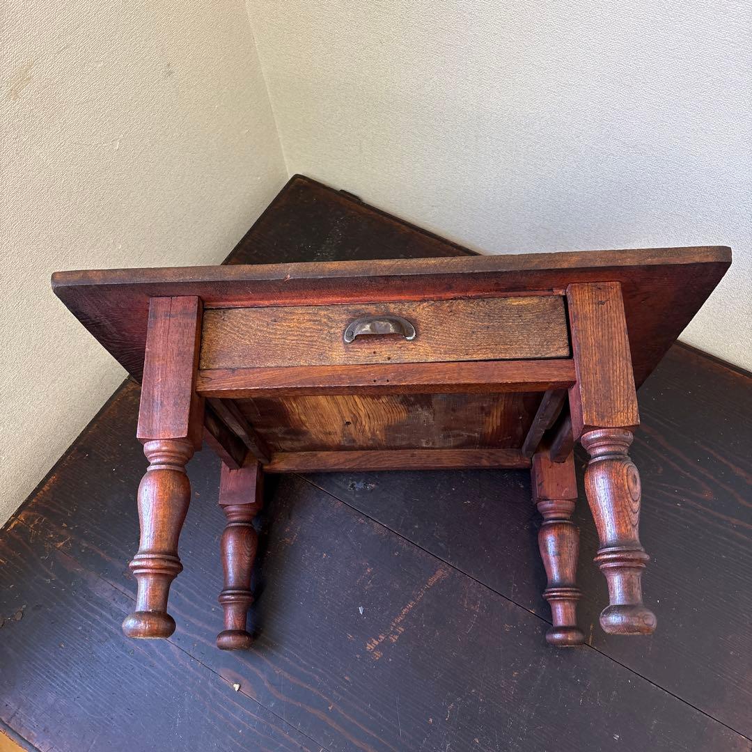 昭和レトロ 文机 小引き出し1杯｜古家具 ローテーブル 飾り台 無垢材