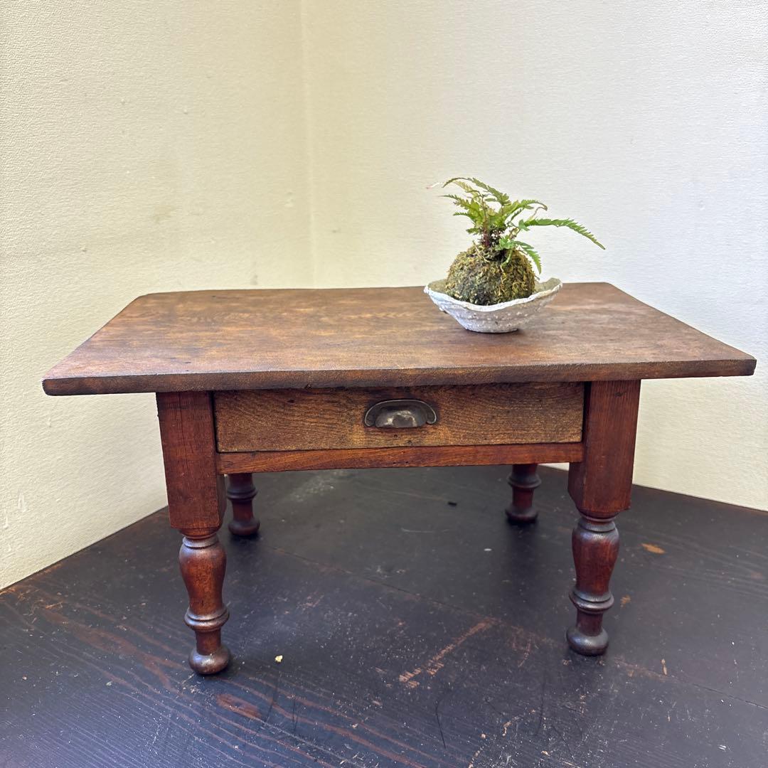 昭和レトロ 文机 小引き出し1杯｜古家具 ローテーブル 飾り台 無垢材