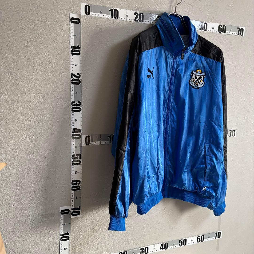 青黒 PUMA プーマ ヤマハ ジュビロ磐JUBILO ナイロンジャケット ML