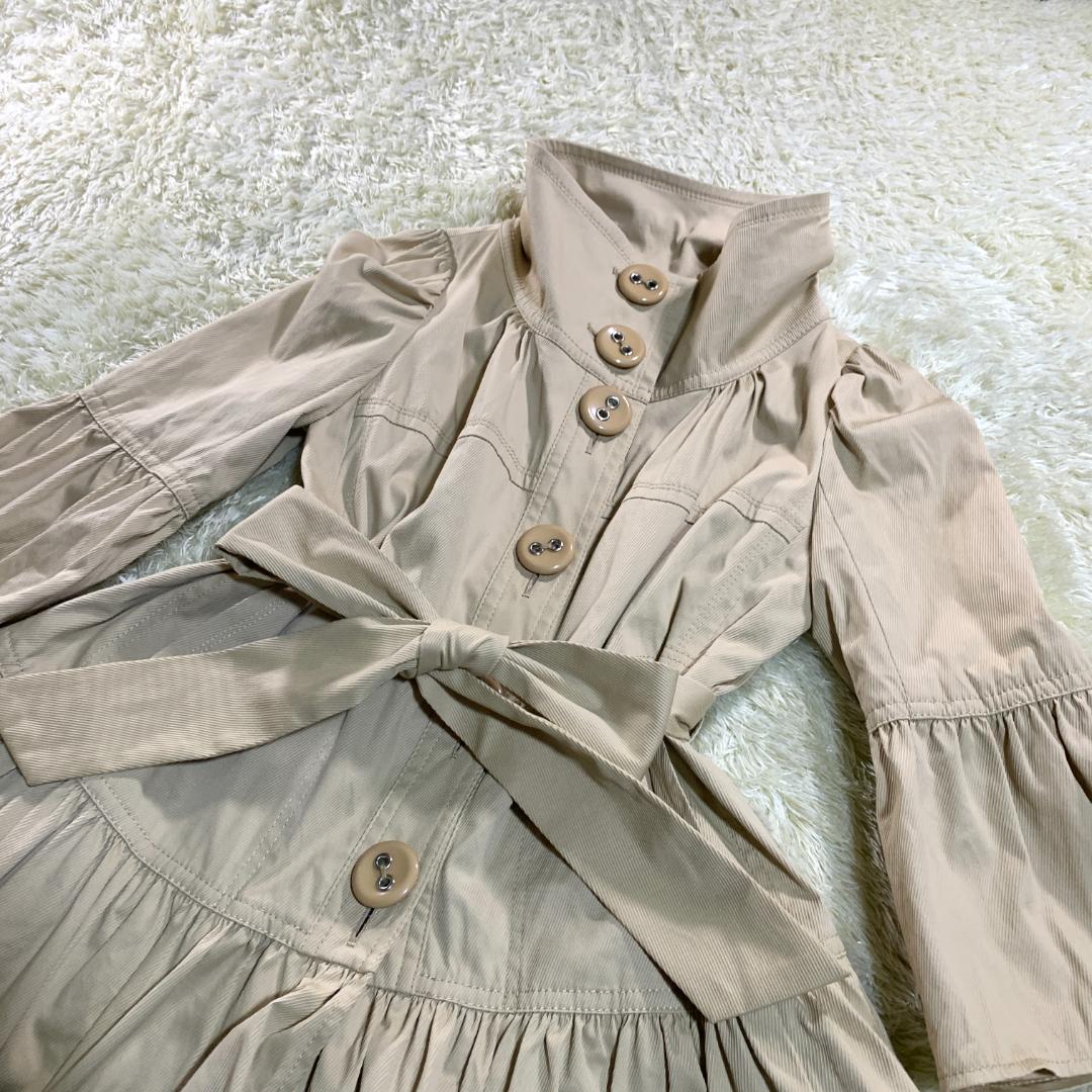 バーバリーブルーレーベル ノバチェック トレンチコート フレア 38 リボン