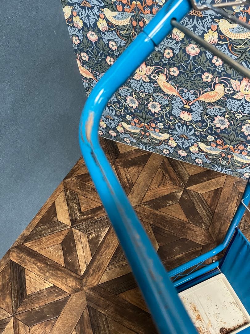 青 ハンガーラック レトロポップ インテリア アンティーク 当時物 昭和レトロ