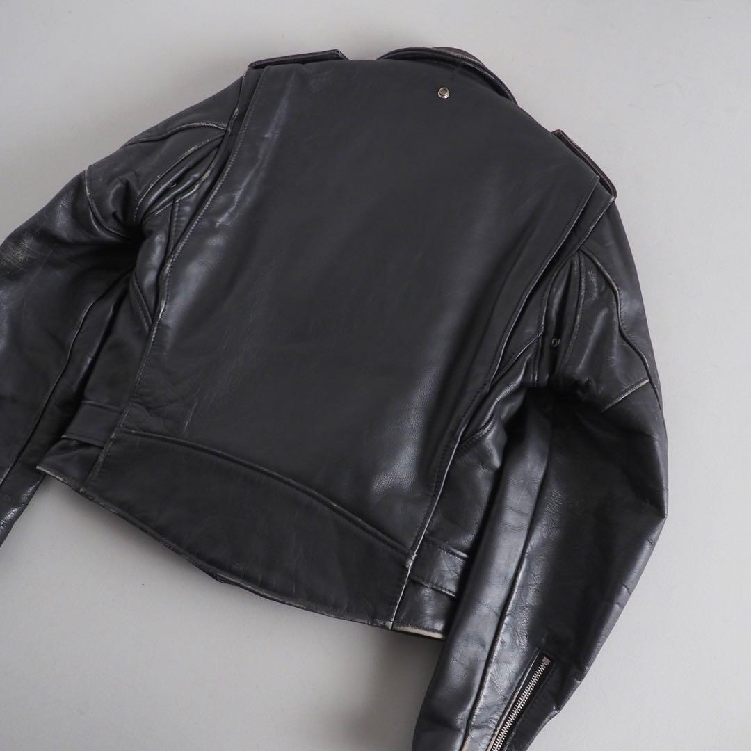 Schott　618　size38　ダブルライダース　レザージャケット　ブラック