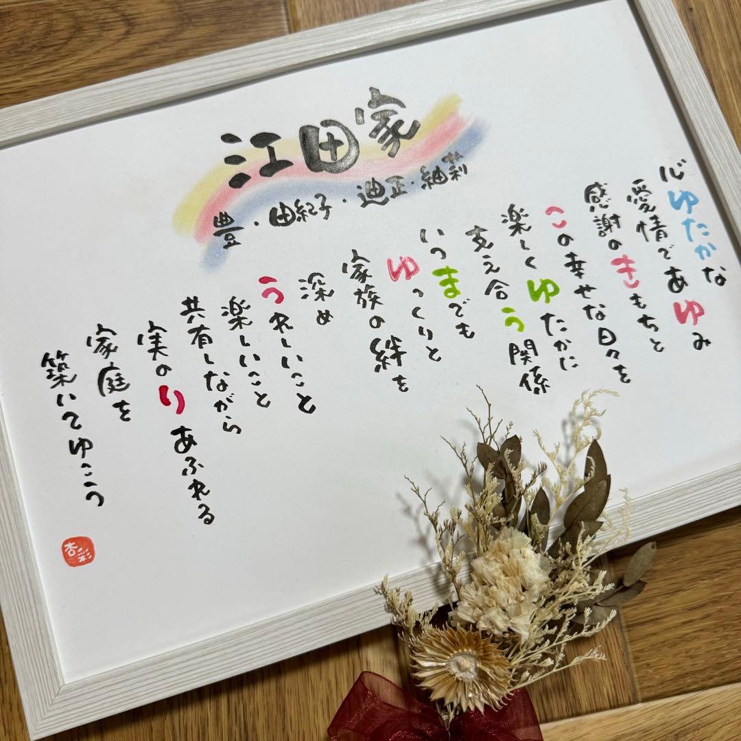 感謝を伝える命名紙、出産祝い、お名前入りポエムを大切な方へ