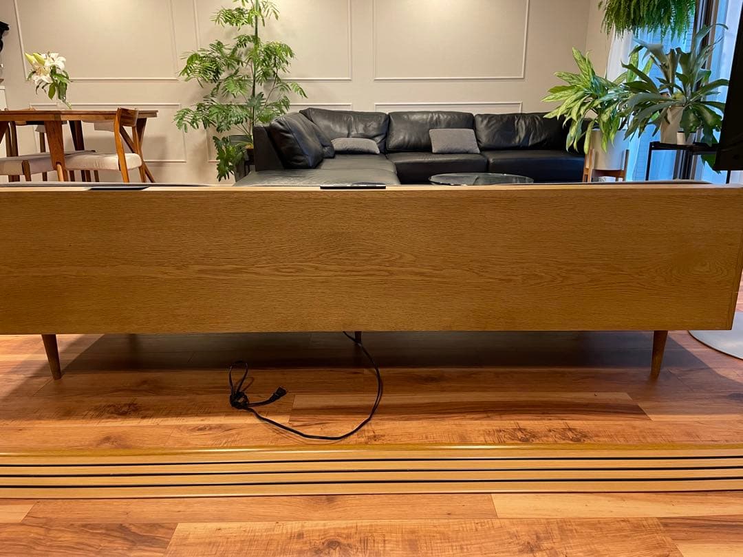 グレー ファブリックソファ 木製フレーム