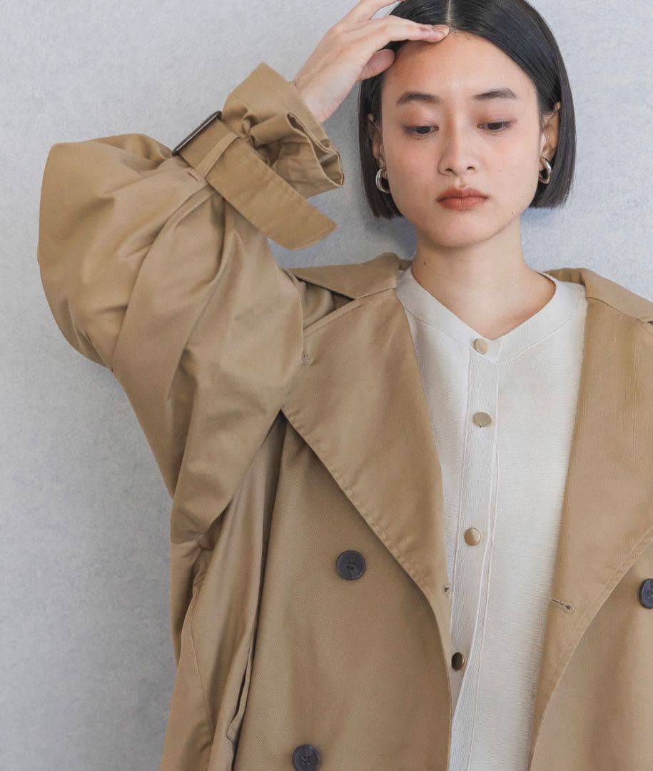 新品タグ付Apart byあいか企画キャンディースリーブショートトレンチコート