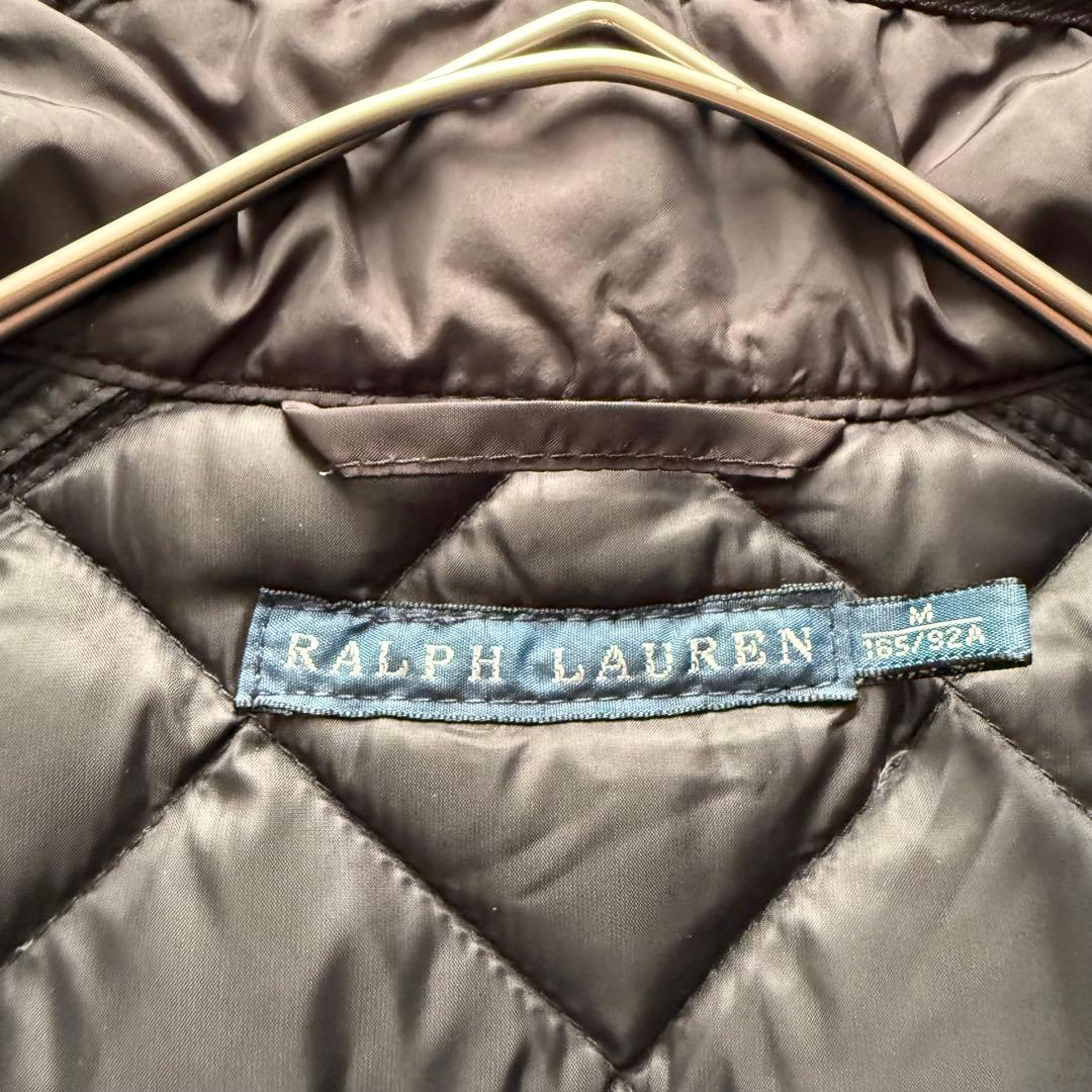 ラルフローレン　ダウンベスト　キルティング　黒　ベルト　ゴールド金具　M