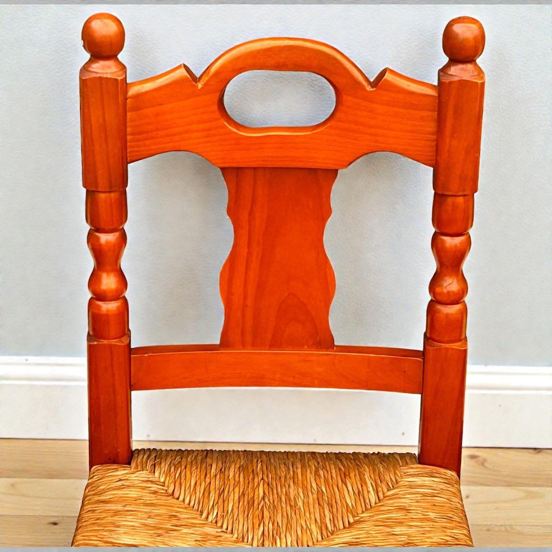美品✨2脚セット❣️木製 カントリーチェア ラッシュシート ダイニングチェア