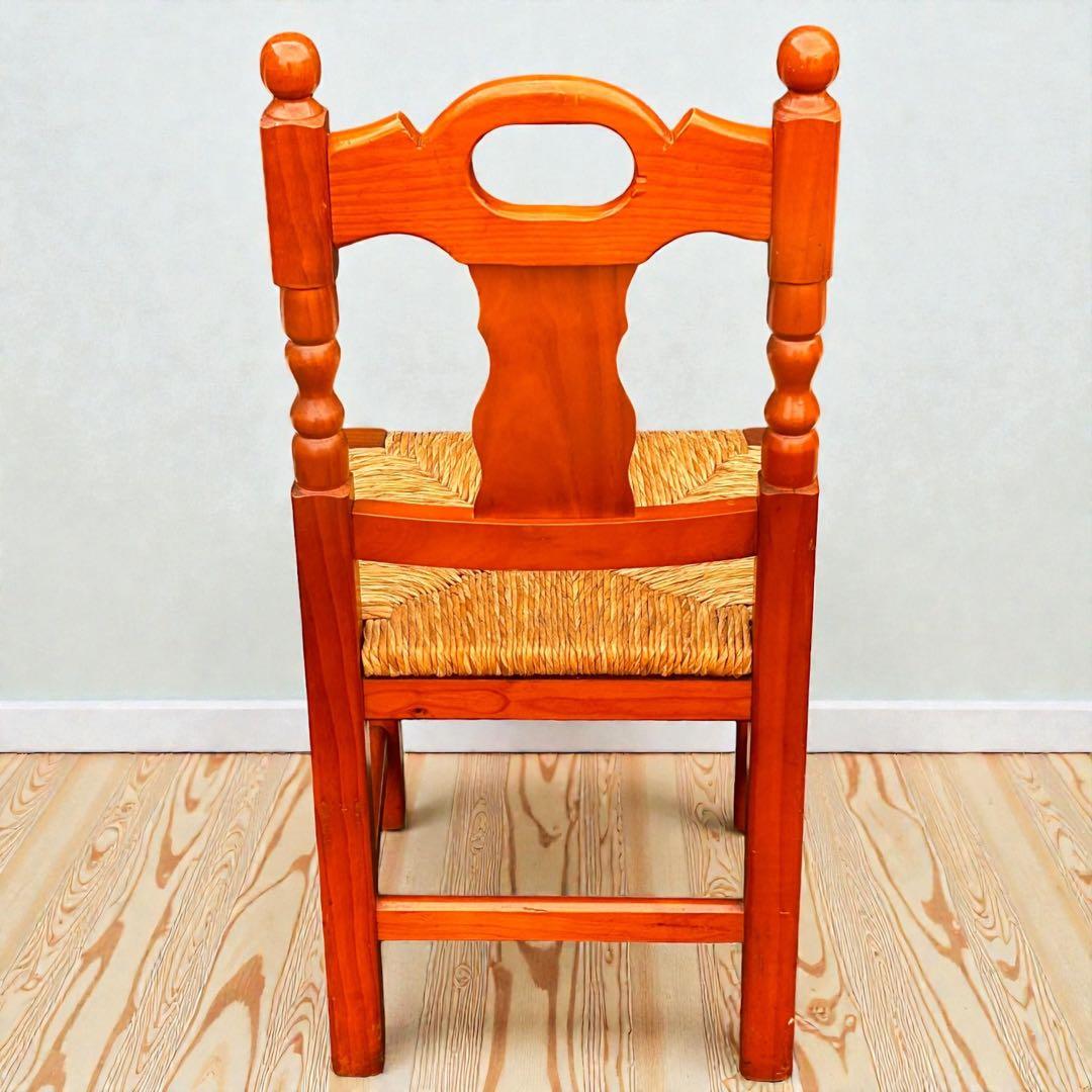 美品✨2脚セット❣️木製 カントリーチェア ラッシュシート ダイニングチェア