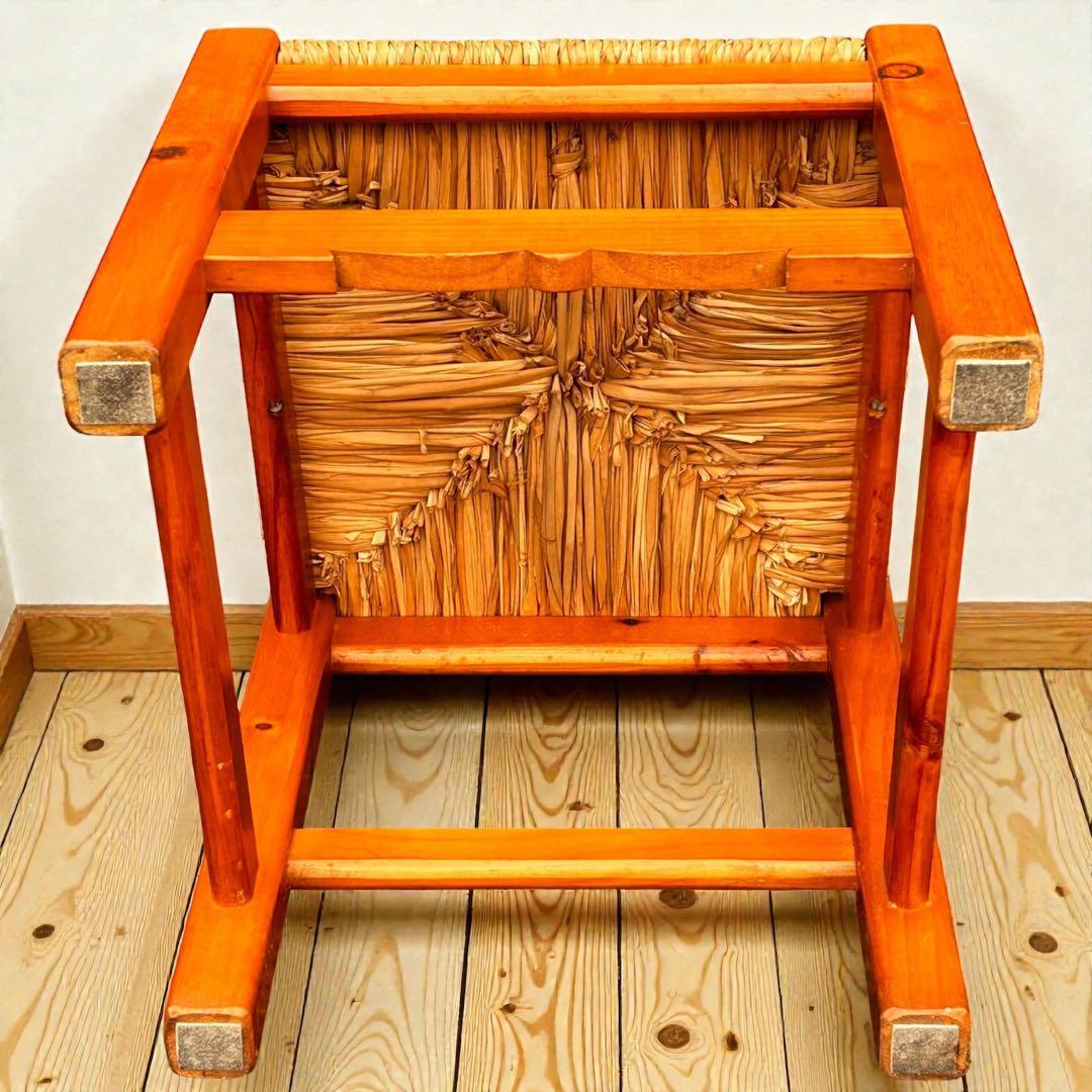 美品✨2脚セット❣️木製 カントリーチェア ラッシュシート ダイニングチェア