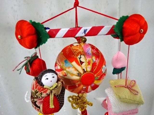 【3】縁起の良い柳川さげもん　木目込み鞠　吊るし雛　ハンドメイド　ひな祭り