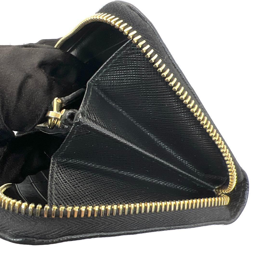 訳あり★プラダ PRADA 長財布 ラウンドファスナー サフィアーノ ブラック