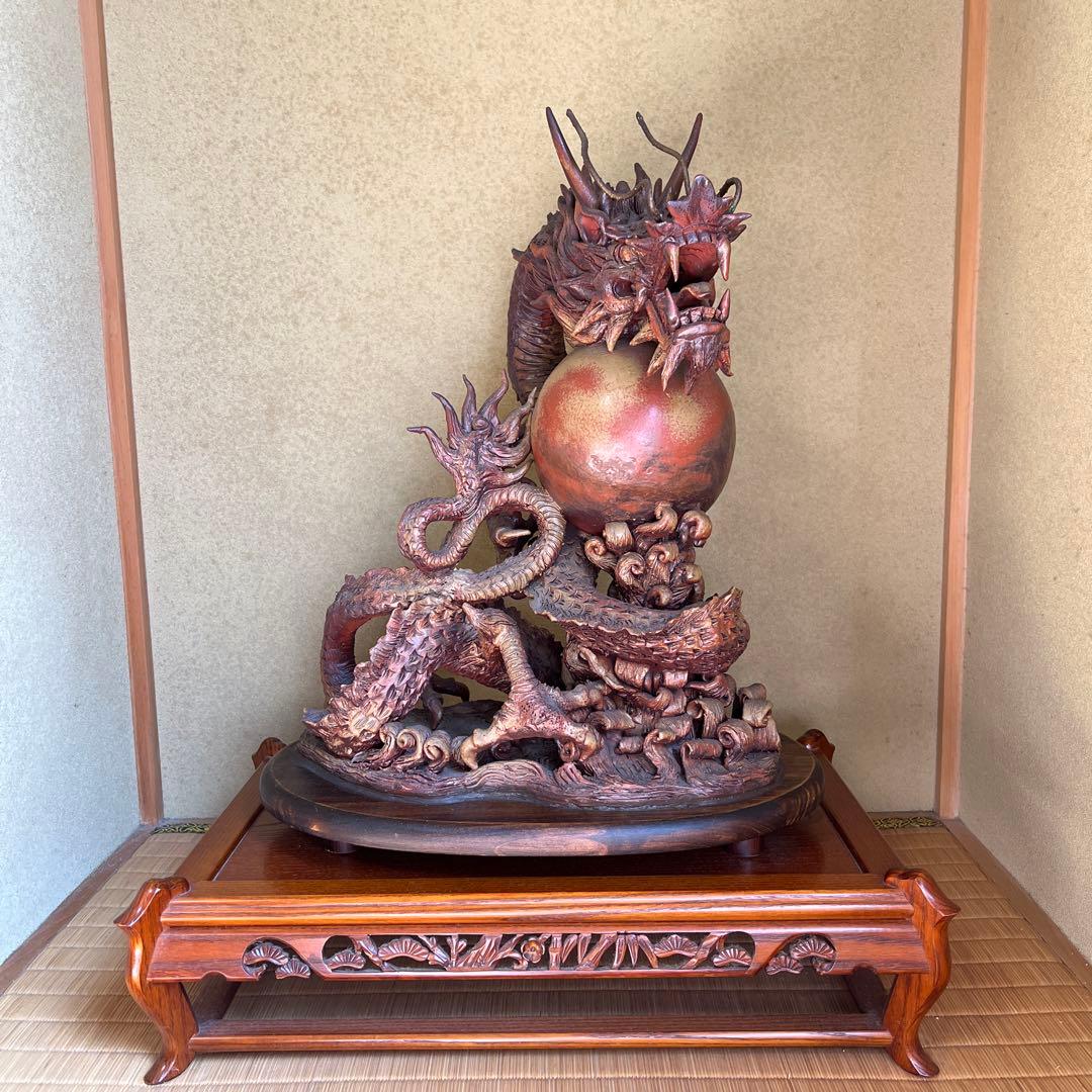 レア 貴重 骨董品 龍 龍神 竜神 竜 陶器 彫刻 壺 アンティーク 家具