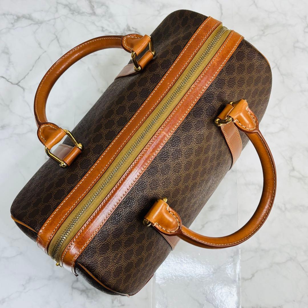 CELINE セリーヌ　ブラウン ハニカムパターン ボストンバッグ