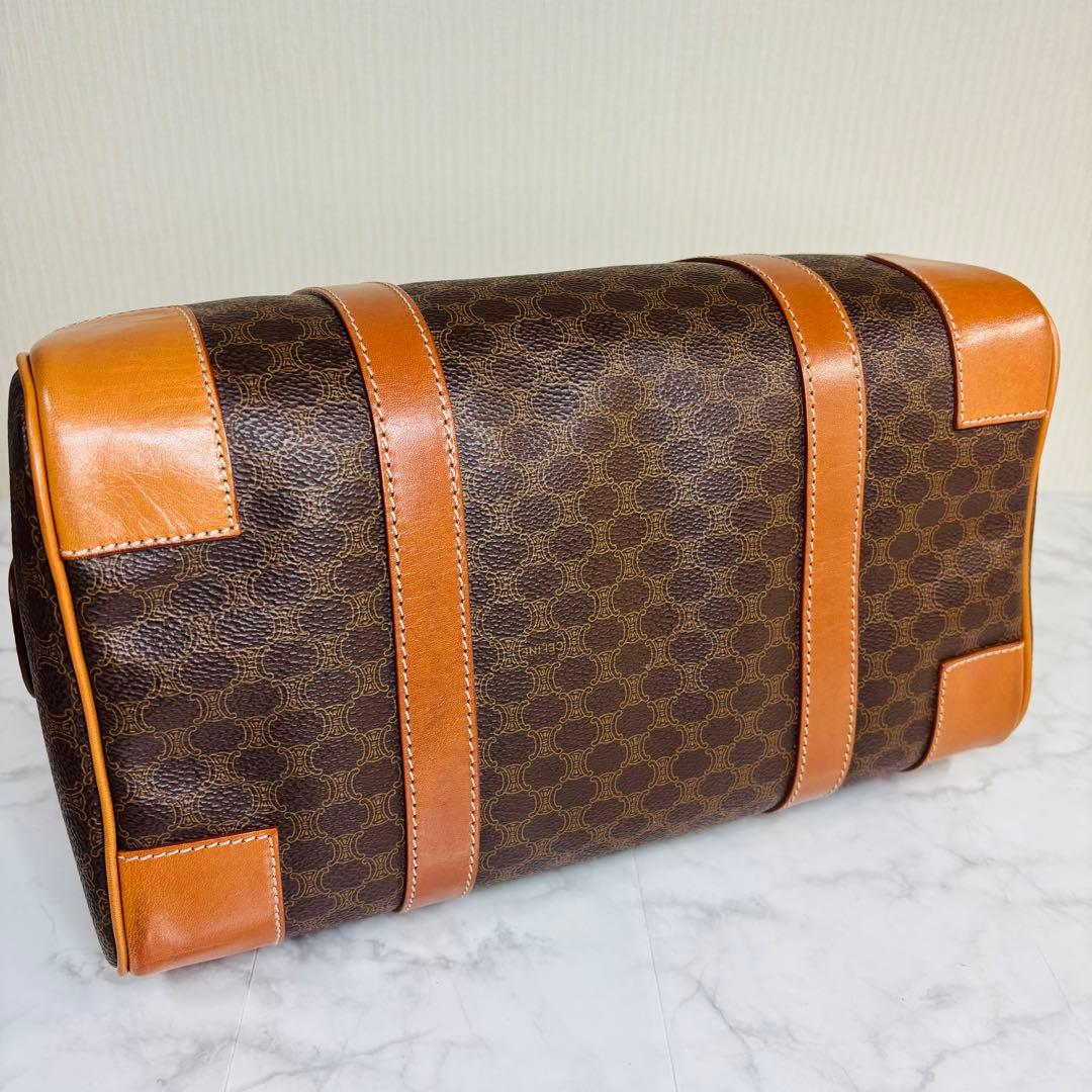 CELINE セリーヌ　ブラウン ハニカムパターン ボストンバッグ