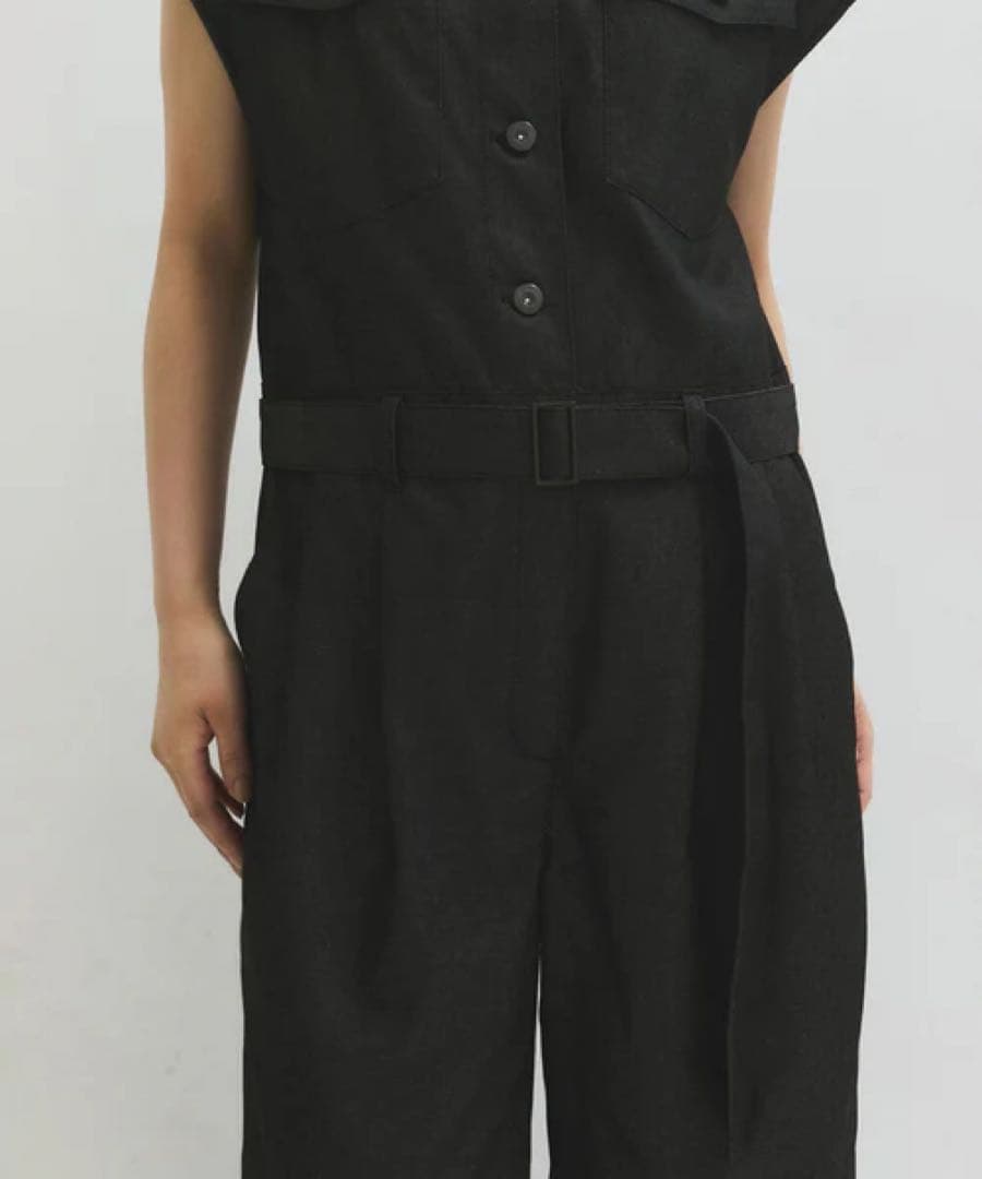 ADAM ET ROPE ノーカラースリーブオールインワン