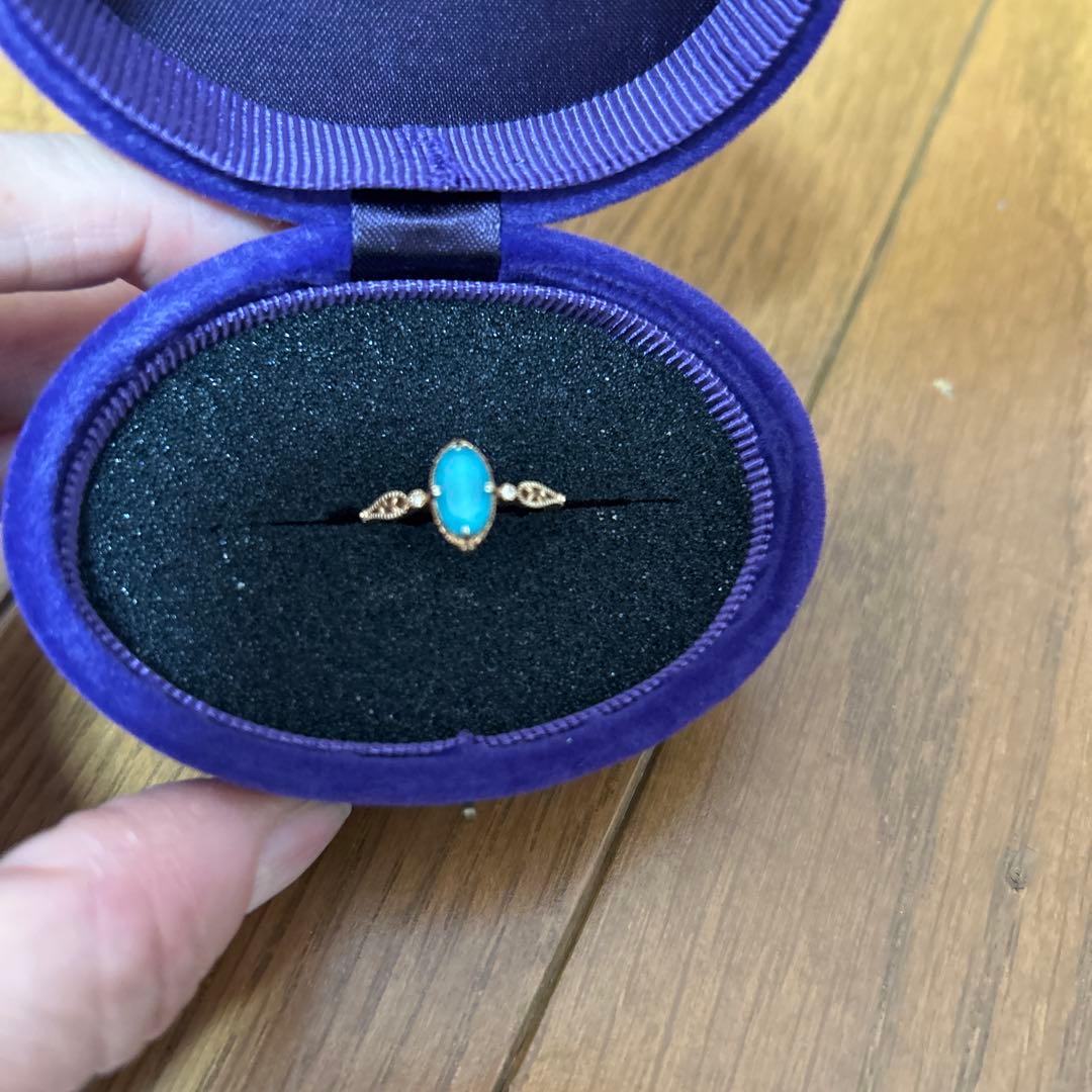 最終価格 アガットk14ターコイズダイヤモンドリング 11号