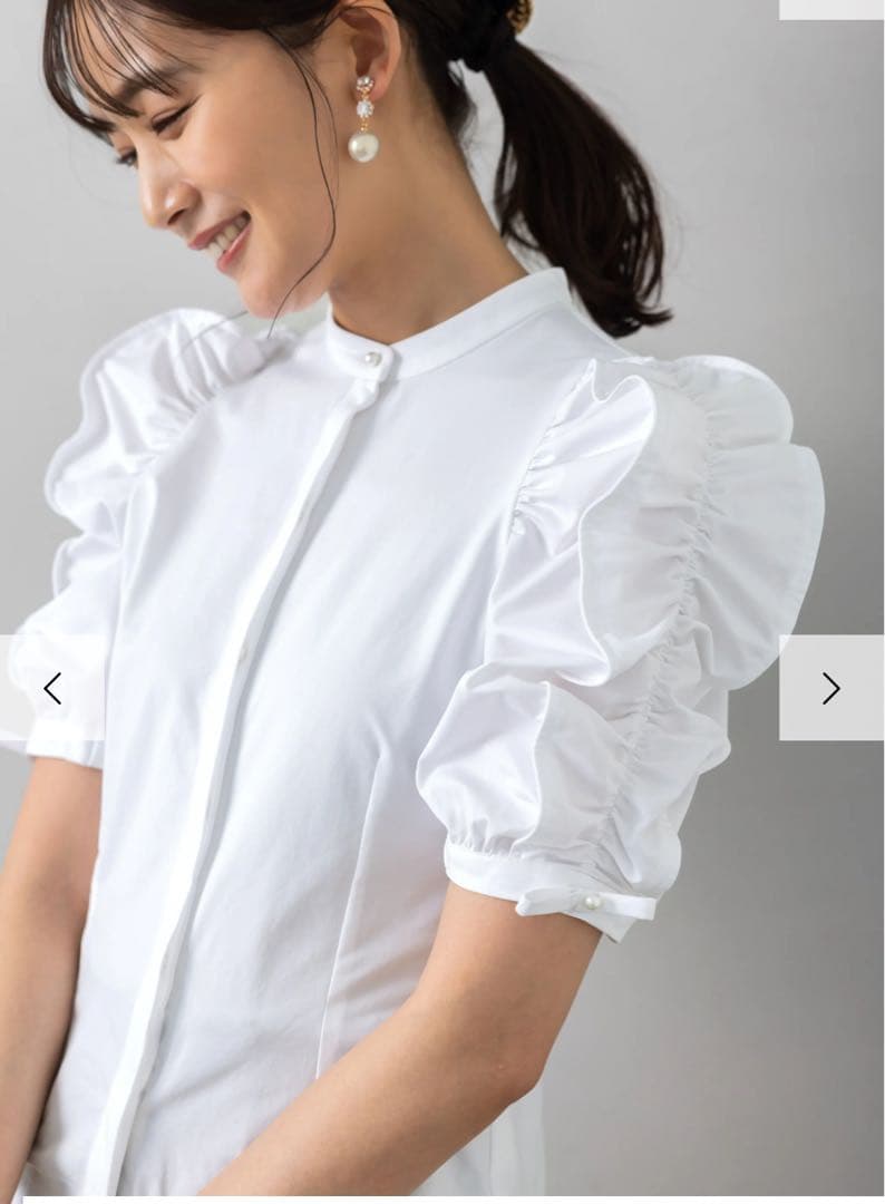 アメノチハレ　リボンスリーブブラウス