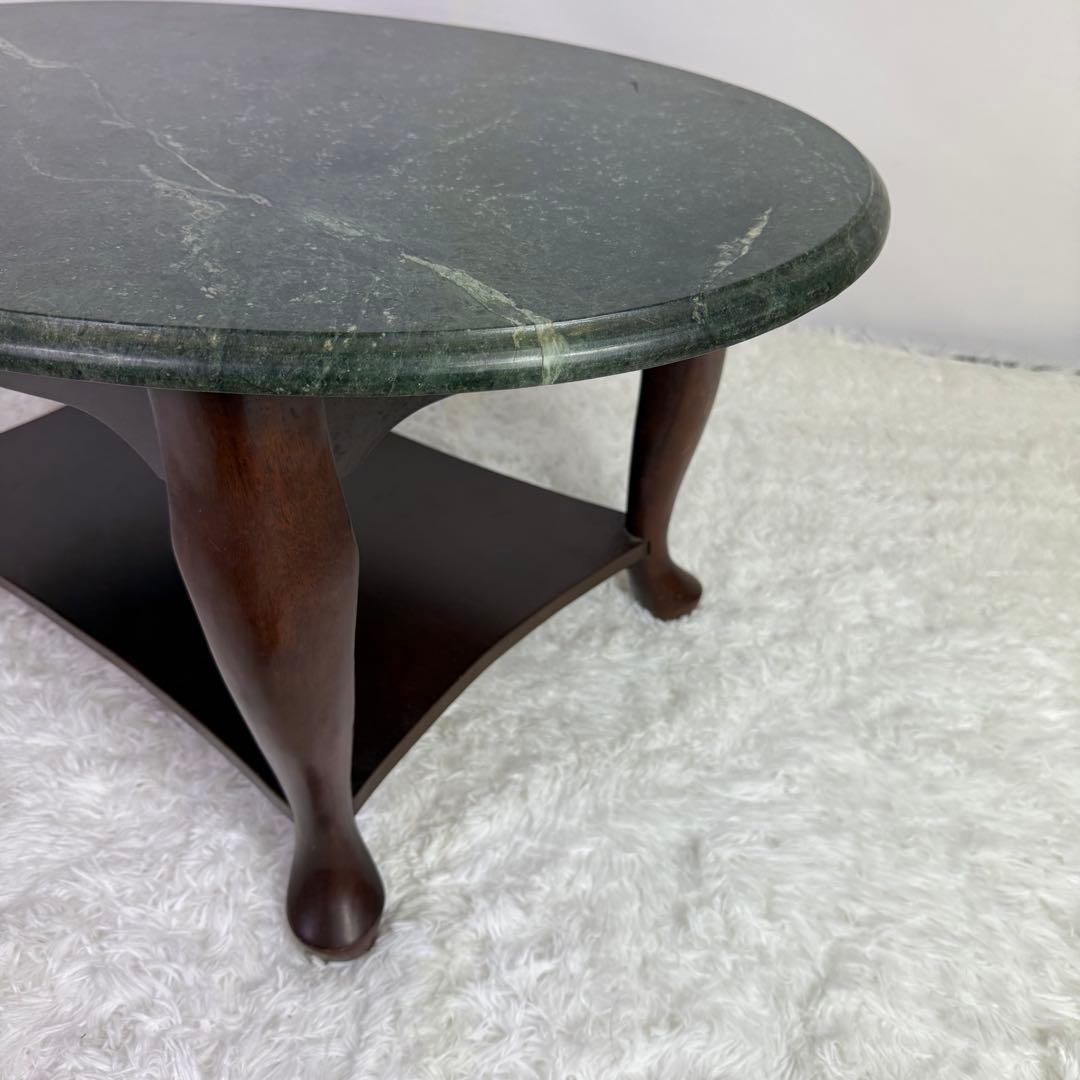 天然大理石 楕円形テーブル　ティノスグリーン センターテーブル