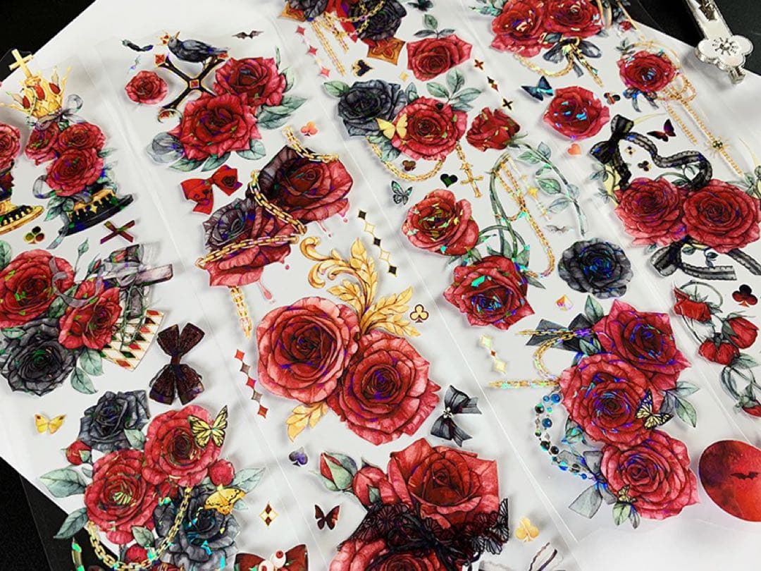 新七天《黯夜玫瑰》 PETテープ　海外マスキングテープ 【1183】