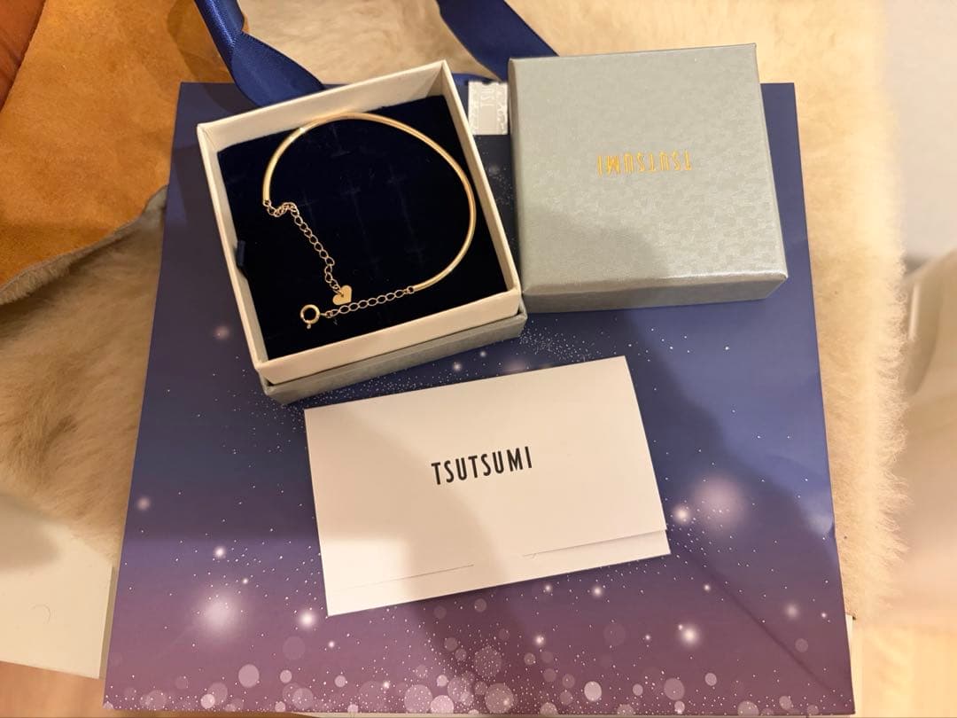 ジュエリーツツミK10イエローゴールドバングル　ブレスレット