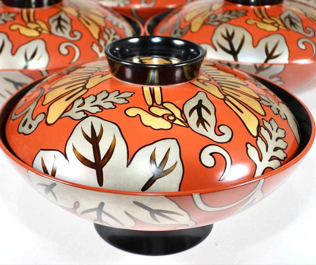 輪島塗 木製漆器 沈金 蓋椀 大吸物椀 汁椀 10客　直径17cm