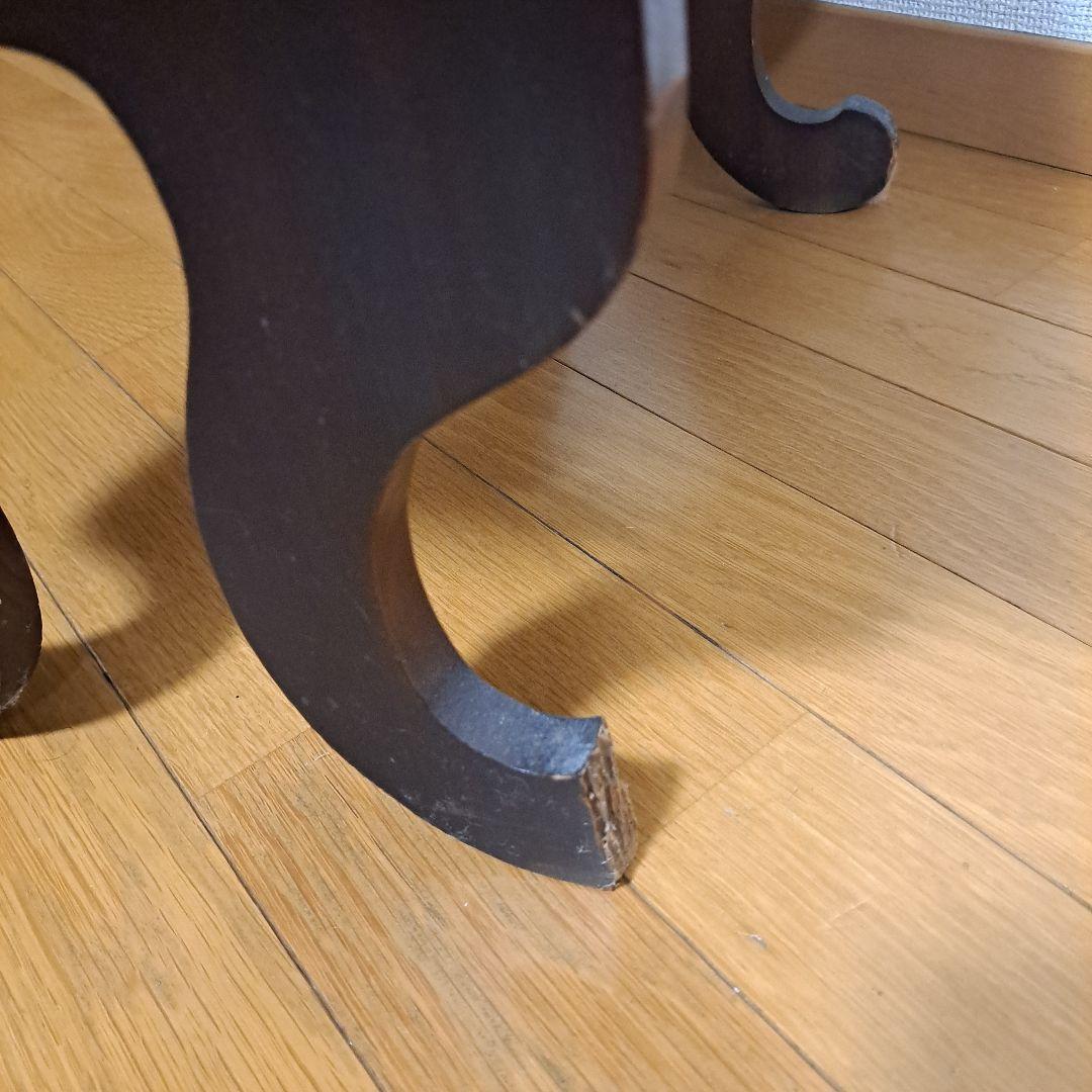 木製文机 ダークブラウン 引き出し付き