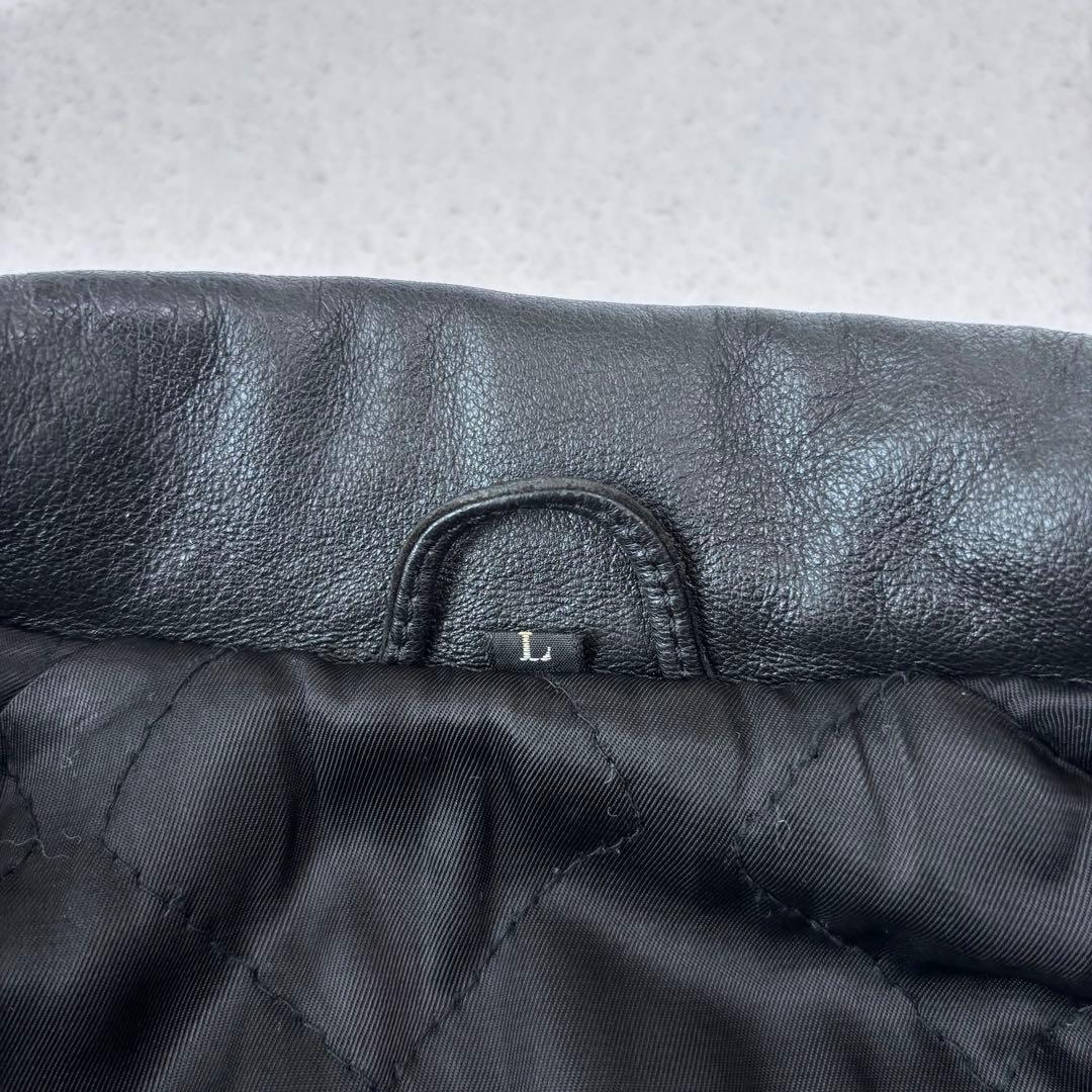 ヴィンテージ レザー ボンバージャケット L 本革 黒 90s A-2タイプ