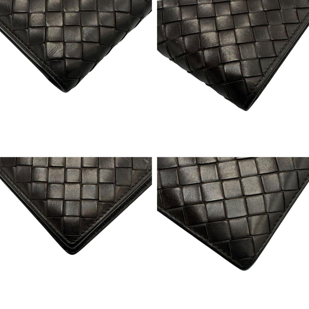 【極美品】箱付き ボッテガヴェネタ 2つ折り財布 イントレチャート ブラウン