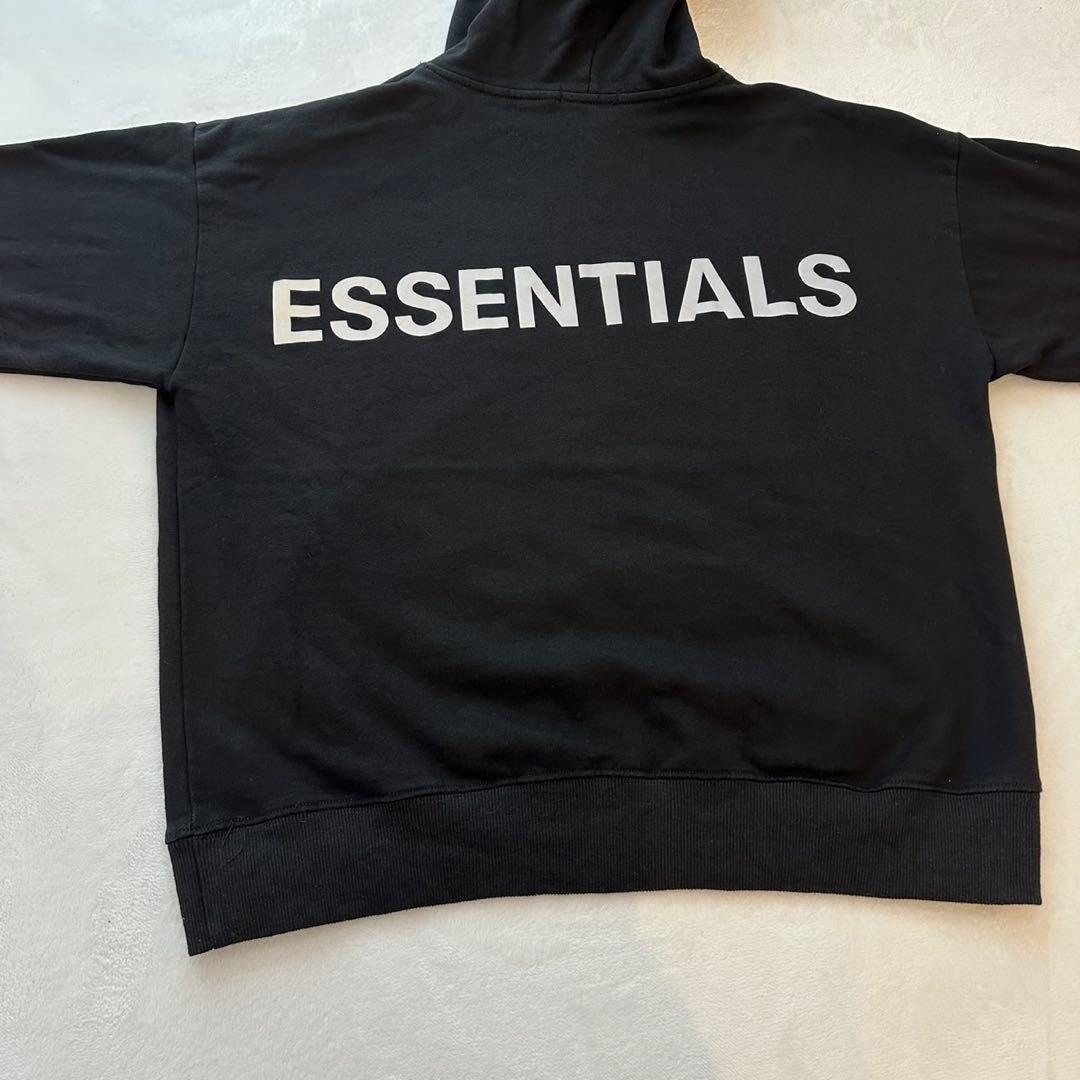 FOG ESSENTIALS パーカー男女兼用 M 高級感 フート付き反射ロゴ