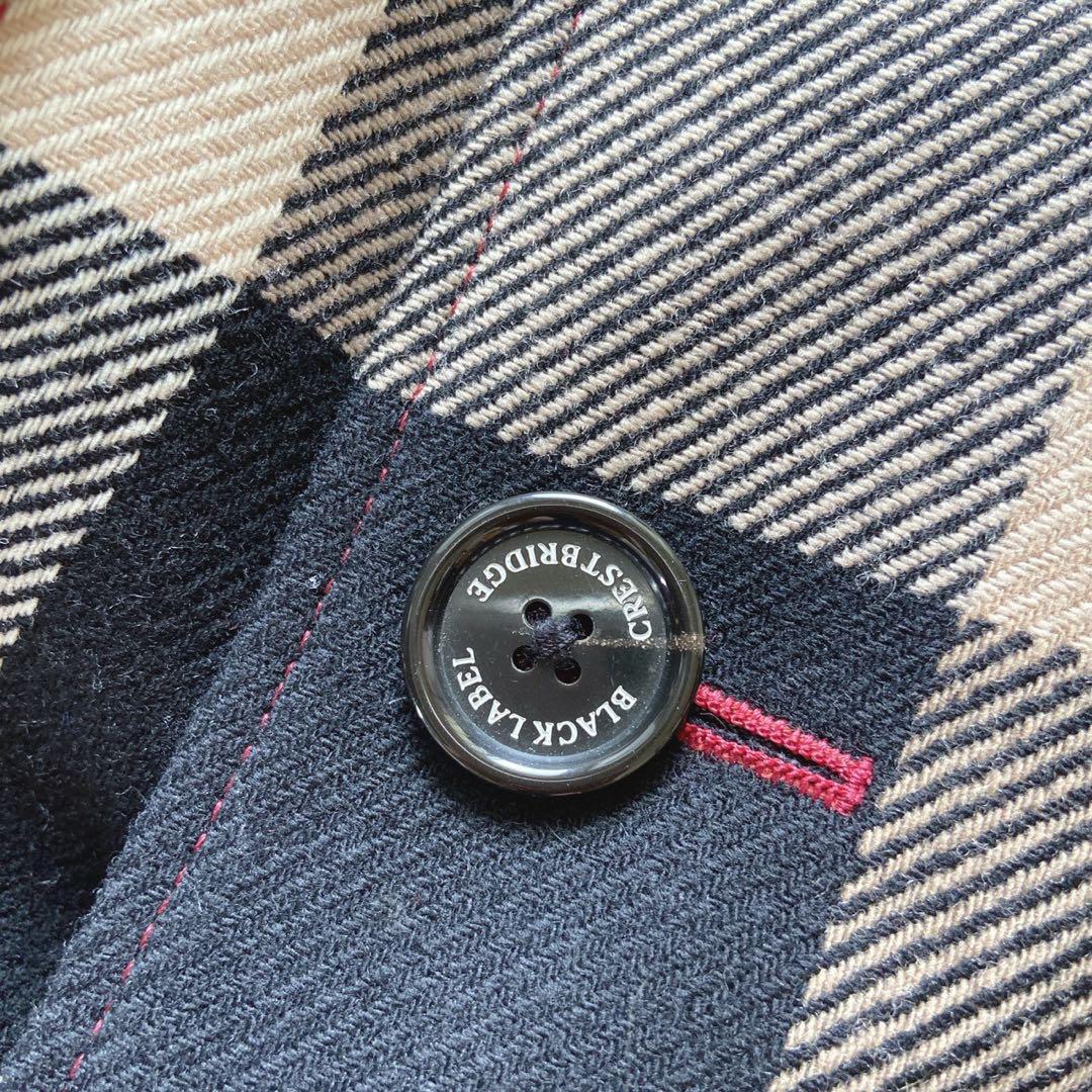 ブラックレーベルクレスト　チェックコート　中綿ライナー付厚手トレンチ　ベルト