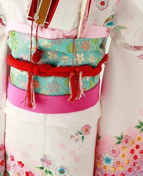 【帯セット】7歳 女の子 着物 七五三　四つ身 7-058