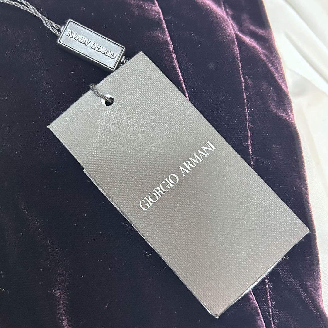 新品 GIORGIO ARMANI アルマーニ ベロア 光沢 パンツ 50