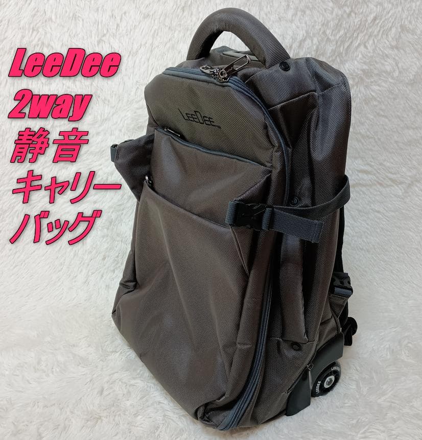 LeeDee 2way静音キャリーバッグ グレー 機内持込みサイズ キャスター付