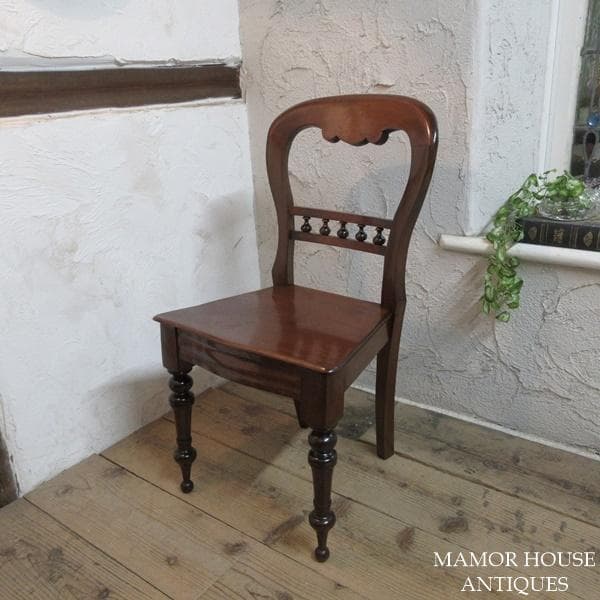 イギリス アンティーク 家具 ホールチェア 椅子 イス 木製 英国 4282e
