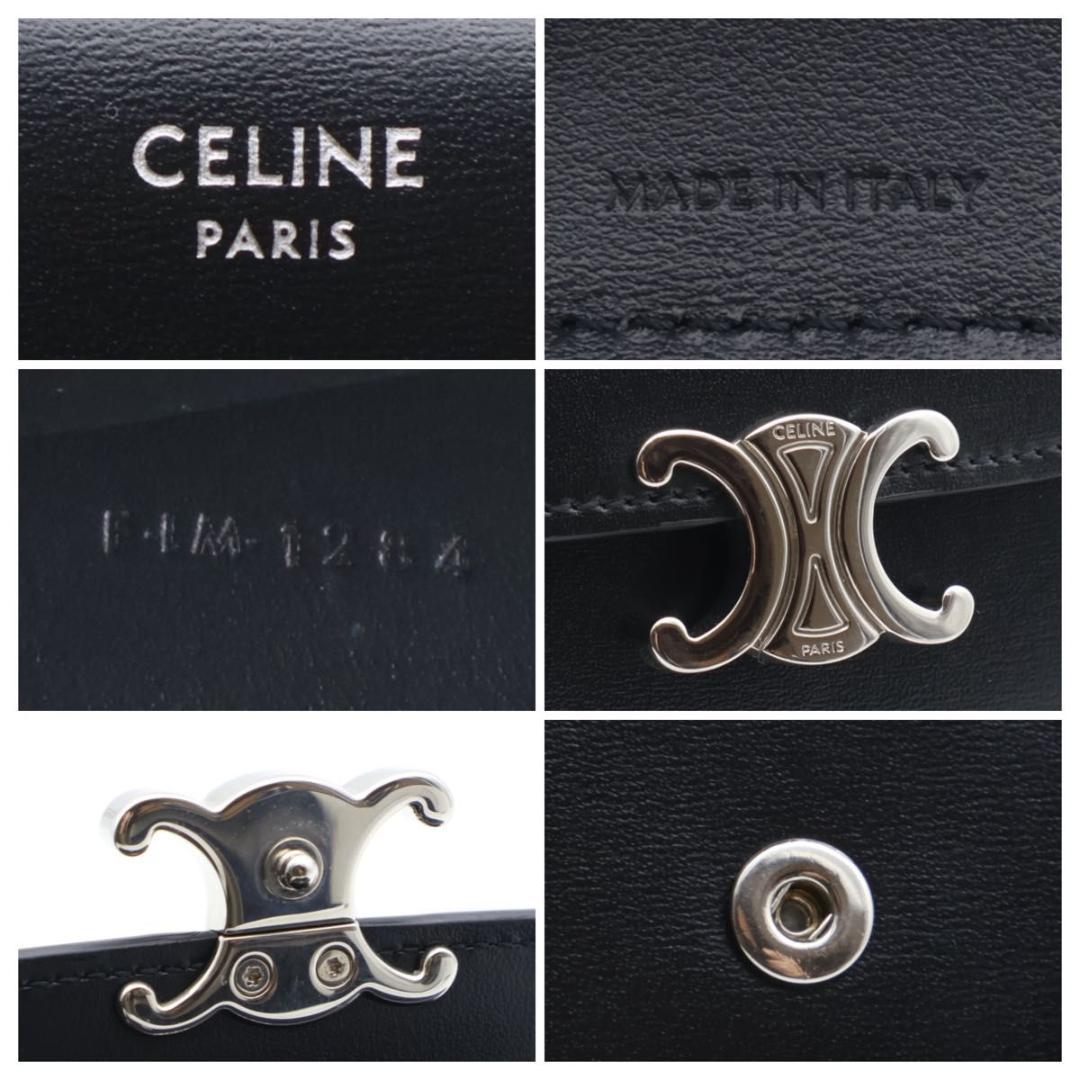 【極美品】CELINE スモールフラップウォレット　三つ折り財布　黒