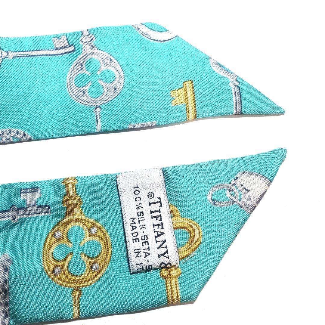 TIFFANY ティファニー シルクスカーフ 約83㎝×5㎝ k035