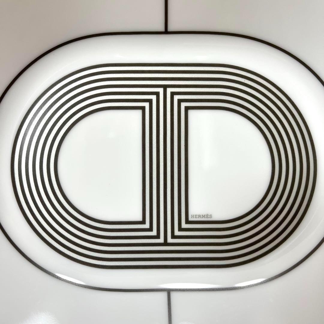 【ホワイト　2枚】エルメス ラリー 24 オーバルプレート 22cm