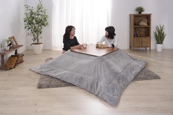 おしゃれ ふかふか かわいい 暖かい フリース 正方形 こたつ布団 グレー