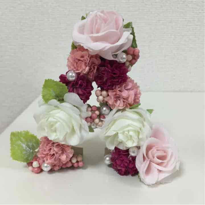 イニシャルフラワー〔3つセット〕オブジェ・ウエディング♡ハンドメイド
