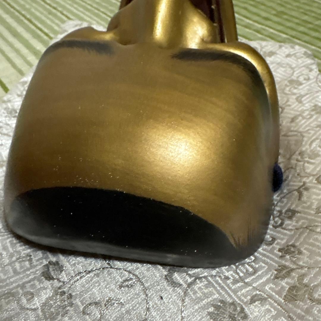 お面　能面　男　黒髭面　刻印作者不明　伝統工芸　神楽　壁掛け　置物　狂言面　金色