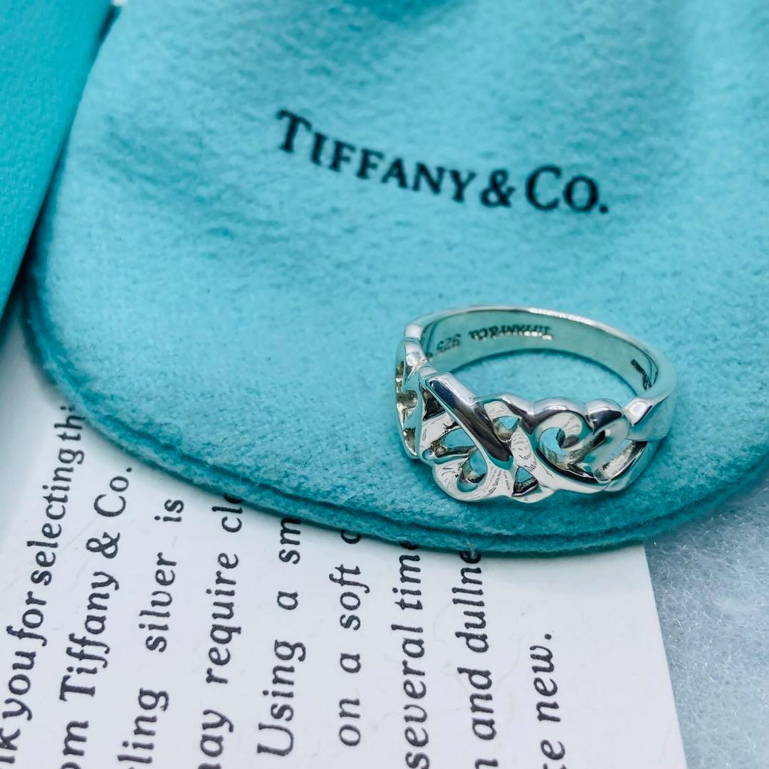 極美品✨　ティファニー　リング　11.5号　トリプルラビングハート　シルバー指輪