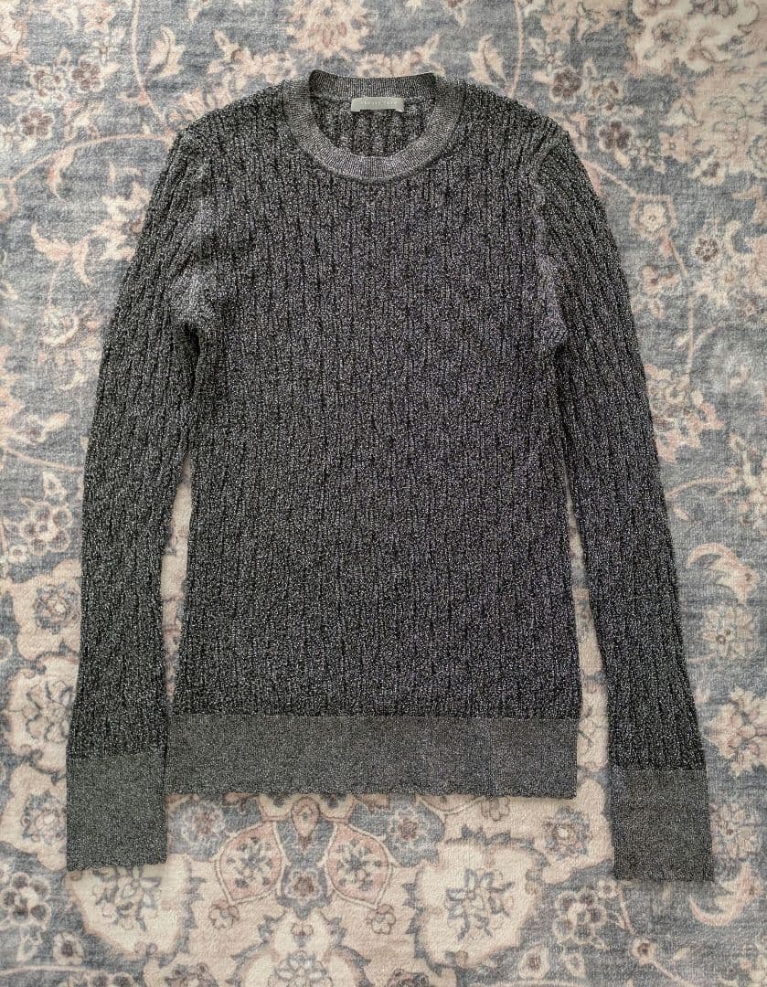 今季完売*セオリーリュクス 洗えるラメニット グレー 38