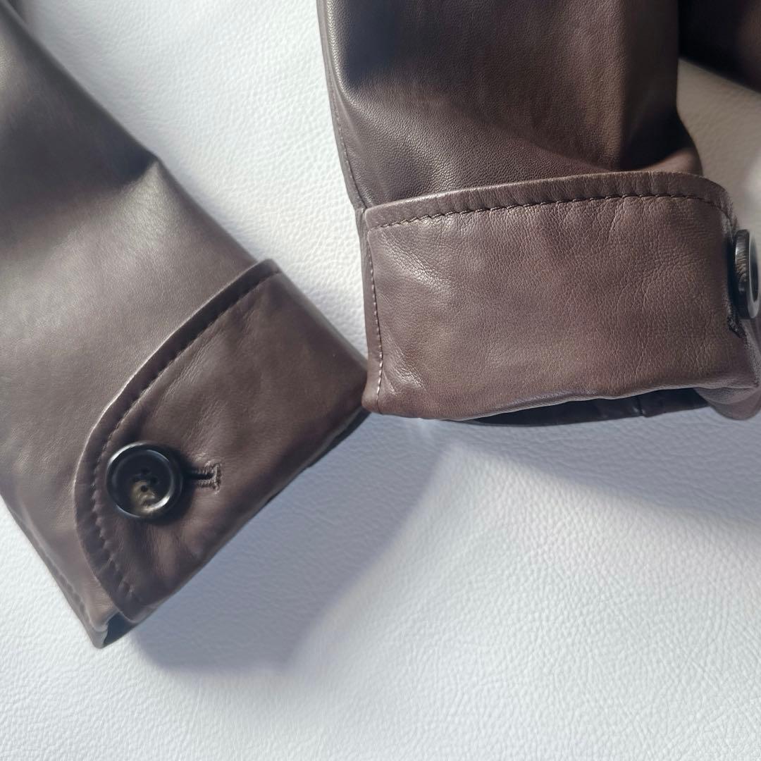 ポールスミス　ポールスミスブラック　レザーコート　ラムレザー　ブラウン　40